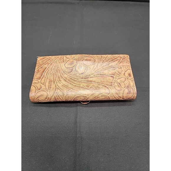 Patricia Nash Tooled Brown Leather Wallet 7x4.5 - Picture 2 of 12